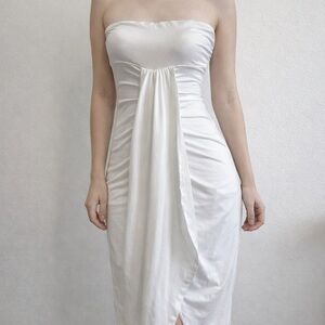 White Strapless Maxi Dress – Minimal Elegant Summer Dress